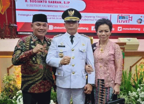 Wakil Ketua DPRD Mura Rahmanto Muhidin menghadiri pelantikan Pj Bupati Mura Hermon