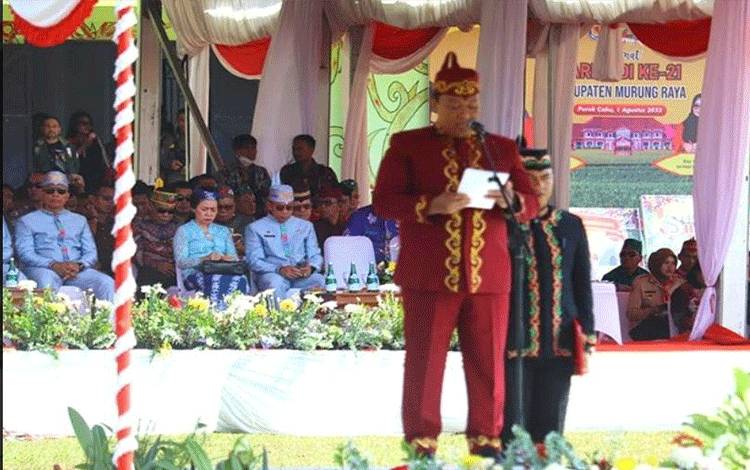 Wagub Kalteng Pimpin Upacara HUT Murung Raya