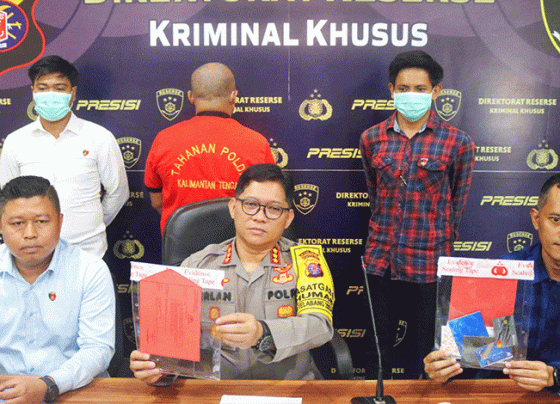 Kabidhumas Polda Kalteng, Kombes Pol Erlan Munaji (tengah) saat menggelar press release, Kamis, 21 Desember 2023.