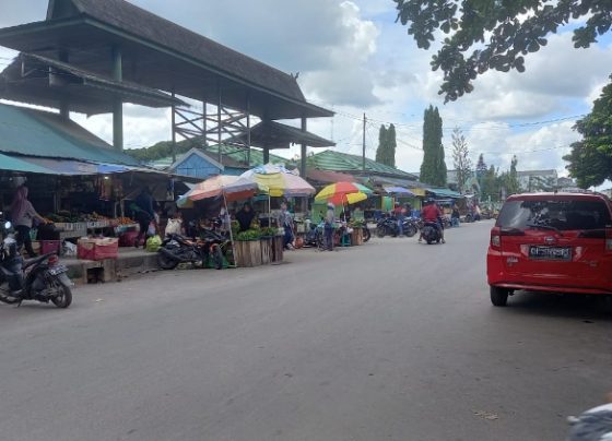 Pasar Mangkikit, lokasi terjadinya selisih paham antara juru parkir dan warga.