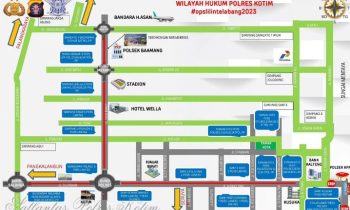Peta rekayasa lalu lintas oleh Satlantas Polres Kotim di malam pergantian tahun 2023 menuju tahun 2024.
