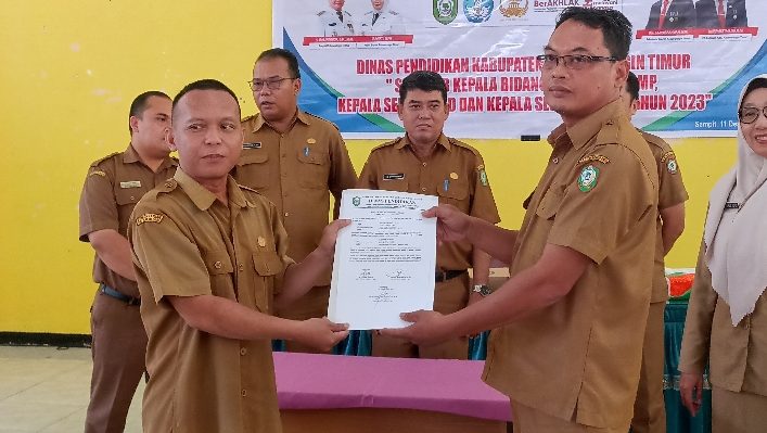 Sertijab jabatan kepsek di Kotim yang berjumlah puluhan di Aula BPG Sampit, Senin 11 Desember 2023