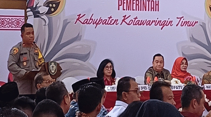Wakapolres Kotawaringin Timur Kompol Yosep Thomas Tortet memaparkan kondisi kamtibmas selama 2023, Kamis, 28 Desember 2023.