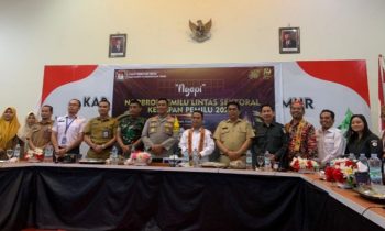 KPU Kotim bersama perwakilan lintas sektoral dalam kegiatan Ngobrol Pemilu Lintas Sektoral di Aula Diskominfo Kotim, Senin 8 Januari 2024