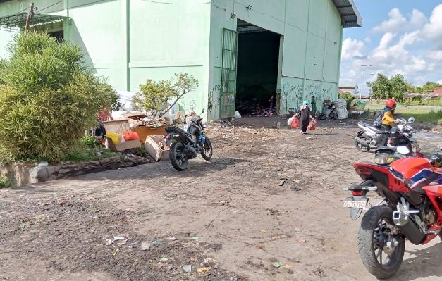 Kondisi Depo Sampah dekat SMPN 3 Sampit pukul 14.02 WIB tidak ada lagi sampah yang membludak, Rabu 17 Januari 2024