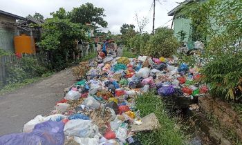 Kondisi sampah di Depo dekat SMPN 3 Sampit, Rabu 17 Januari 2024