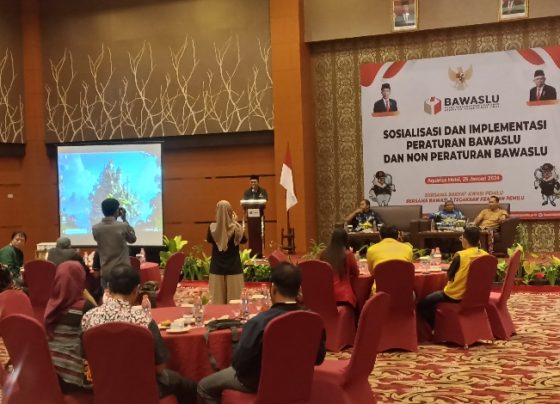 Parpol di Kotim mengikuti Sosialisasi Peraturan Bawaslu dan Non Peraturan Bawaslu, Jumat 26 Januari 2024