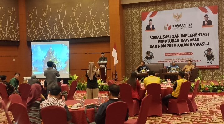Parpol di Kotim mengikuti Sosialisasi Peraturan Bawaslu dan Non Peraturan Bawaslu, Jumat 26 Januari 2024