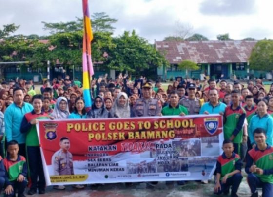 Siswa siswi SMPN 9 Sampit Antusias Ikuti Sosialisasi Kenakalan Remaja Police Goes to School Jumat 12 Januari 2024