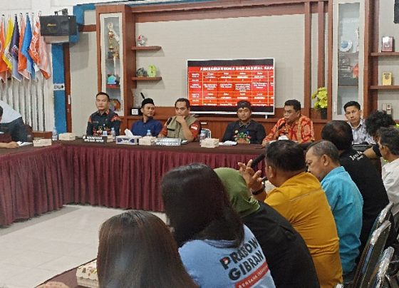 Suasana Rakor Persiapan Penetapan Jadwal Kampanye Rapat Umum Pemilu 2024, Jumat 19 Januari 2024