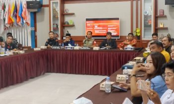 Suasana Rapat Koordinasi Penetapan Kampanye Rapat Umum di Aula Rumah Pintar Pemilu (RPP) KPU Kotim, Jumat 19 Januari 2024