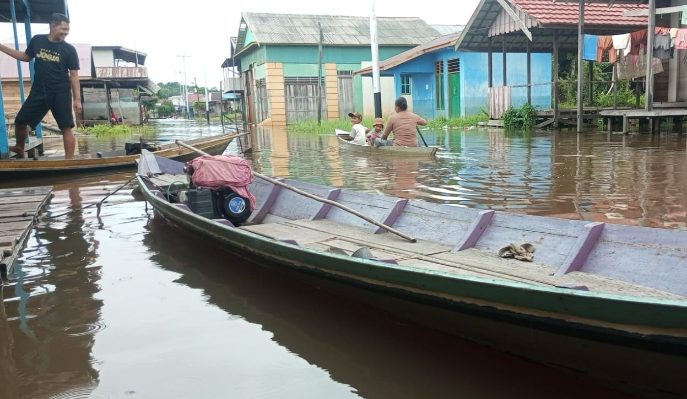 Banjir di salah satu wilayah Kabupaten Kotawaringin Timur.