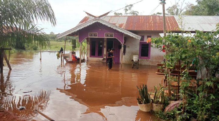 Banjir yang terjadi di Kecamatan Cempagax Kabupaten Kotim, Rabu, 21 Februari 2024