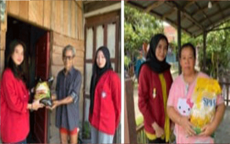 Mahasiswa di Katingan Berikan Bansos untuk Warga