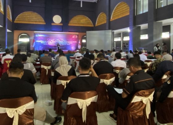 Perwakilan partai politik di Kotim menghadiribRapat Pleno tingkat kabupaten di aula Islamic Center, Sabtu, 24 Februari 2024