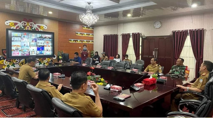 Pemkab Mura Ikuti Rakor Ikuti Rakor Inflasi dengan Kemendagri