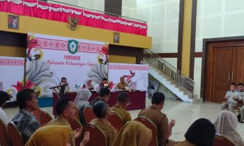 Suasana Rakor dan sosialisasi program BIE D APKASI Kalteng di Aula Rujab Bupati Kotim, Senin, 5 Februari 2024