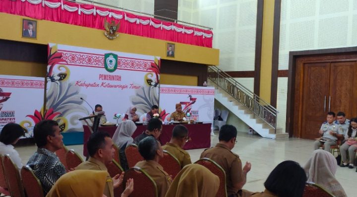 Suasana Rakor dan sosialisasi program BIE D APKASI Kalteng di Aula Rujab Bupati Kotim, Senin, 5 Februari 2024