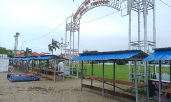 Lapak lapak pedagang Pasar Ramadan  telah rampung dan siap ditempati.