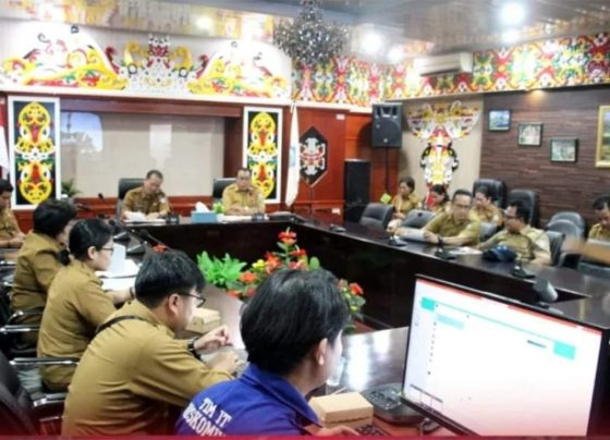 Rapat terkait E Kinerja Pemkab Mura di Aula A Kantor Bupati Mura, Senin, 25 Maret 2024.