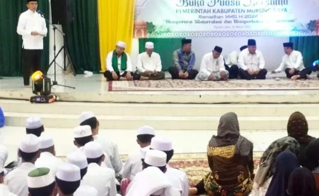 Safari Ramadan Pemkab Mura di Aula Masjid Agung Al Istiglal, Kota Puruk Cahu, Jumat sore, 22 Maret 2024.