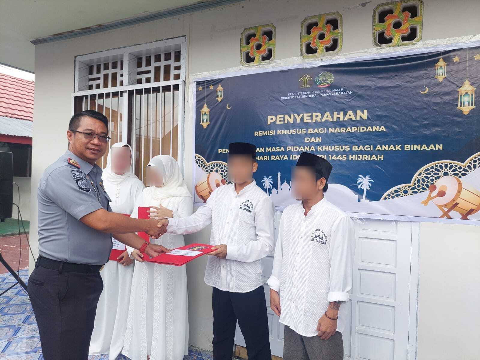 Ratusan WBP di Lapas Klas IIB Sampit Dapat Remisi, Dua WBP Langsung Bebas Saat Idulfitri 1445 Hijriah