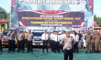 Apel Gelar Pasukan Operasi Ketupat Telabang 2024 di Kabupaten Murung Raya, Rabu, 3 April 2024.