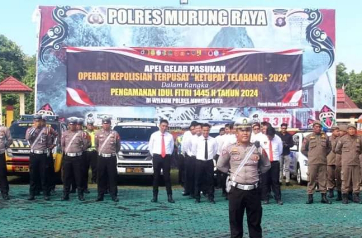 Polres Murung Raya Melaksanakan Apel Gelar Pasukan Operasi Ketupat Telabang 2024