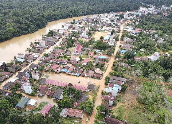 Banjir merendam 12 Desa dan 1 Kelurahan di Kecamatan Telaga Antang dan Mentaya Hulu, Kotim, Senin, 27 Mei 2024