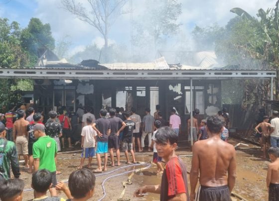 Kebakaran rumah milik Yulianti, warga Desa Ramban, Kecamatan Mentaya Hilir Utara, hanya menyisakan puing puing bahan bangunan.