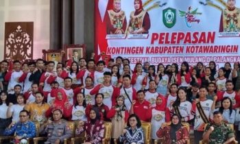 Pelepasan Kontingen Kotim ke Festival Budaya Isen Mulang di Rujab Bupati Kotim, 17 Mei 2024