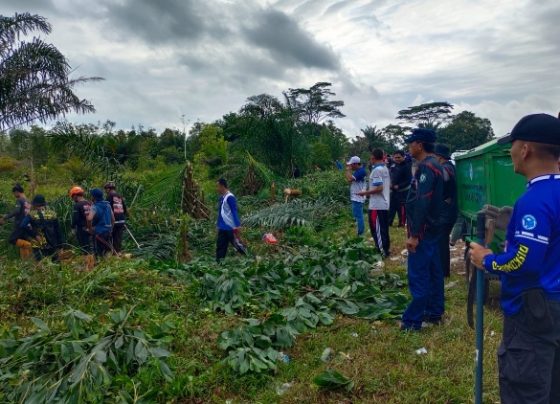 Pembersihan lahan yang akan dijadikan kawasan pengembangan Bandara H Asan Sampit, Rabu, 22 Mei 2024.