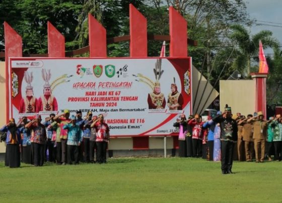 Pemkab Kotim melaksanakan Upacara Peringatan HUT ke 67 Kalteng dan Harkitnas ke 116, Senin, 27 Mei 2024