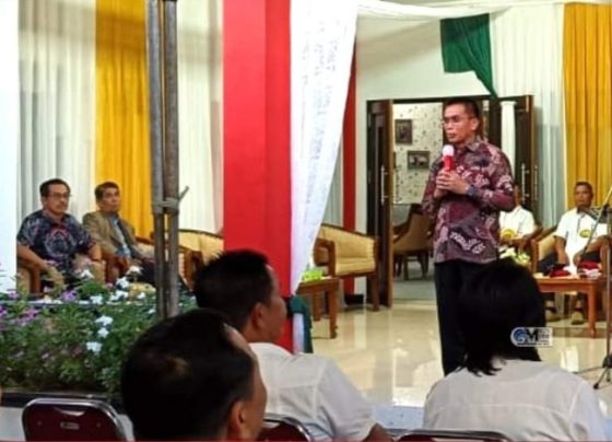 Pj Bupati Mura Hermon saat ibdah ucapan syulur yang digelarnya, Kamis, 2 Mei 2024