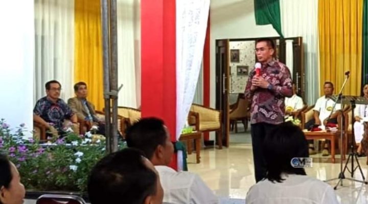 Pj Bupati Mura Hermon saat ibdah ucapan syulur yang digelarnya, Kamis, 2 Mei 2024