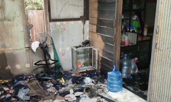 Puing puing rumah milik korban kebakaran di Desa Ramban, Kecamatan Mentaya Hilir Utara, Kotim, Kamis, 23 Mei 2024