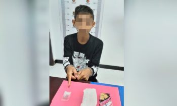 RM tersangka beserta barang bukti narkoba saat diamankan Polsek Baamang.