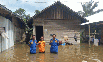 Salah satu desa di Kabupaten Seruyan yang saat ini terdampak banjir akibat tingginya intensitas hujan yang terjadi.