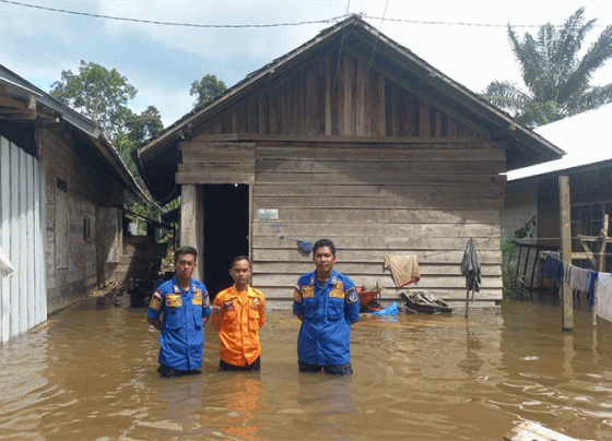 Salah satu desa di Kabupaten Seruyan yang saat ini terdampak banjir akibat tingginya intensitas hujan yang terjadi.