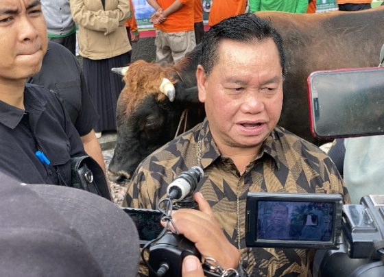 Bupati Kotim Halikinnor saat diwawancarai sejumlah wartawan, Jumat, 14 Juni 2024.