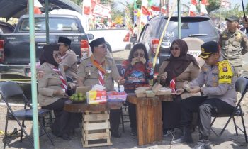 Bupati Kotim Halikinnor bersama dengan Ketua DPRD Kotim, Wabup Kotim dan Kapolres saat di Bumi Perkemahan Desa Ujung Pandaran, Sabtu, 27 Juli 2024.