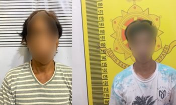 Dua tersangka pencurian sawit saat diamankan Polres Kotim.