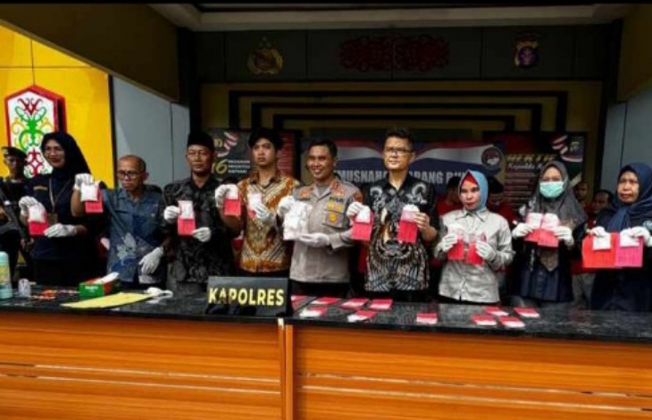 Polres Kotim Musnahkan Ratusan Gram Sabu