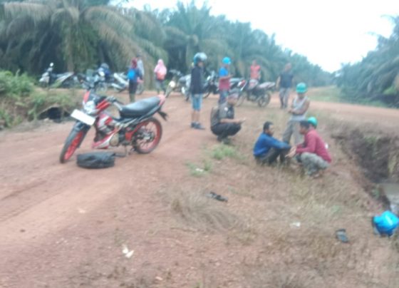 Lokasi ditemukannya jasad M Zainal di sebuah parit areal PT Agro Bukit.