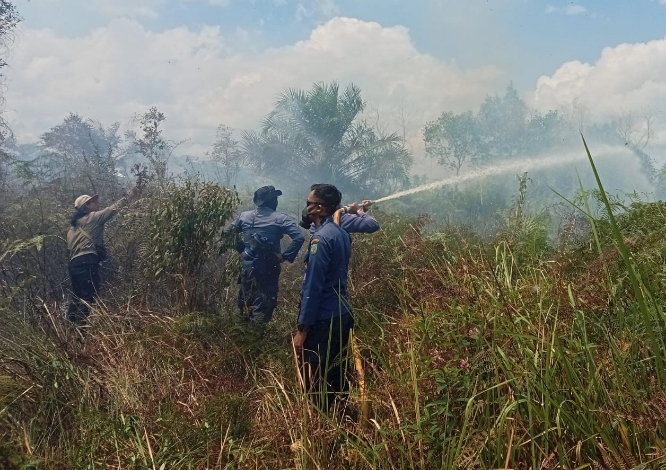 Warga Panik Kebakaran Melanda Lahan Dekat Permukiman