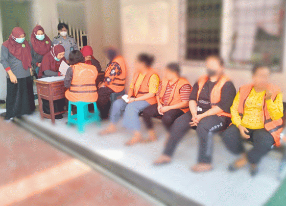 Tes Iva yang dilakukan Puskesmas ketapang satu terhadap warga binaan lapas kelas II B Sampit. (IST)