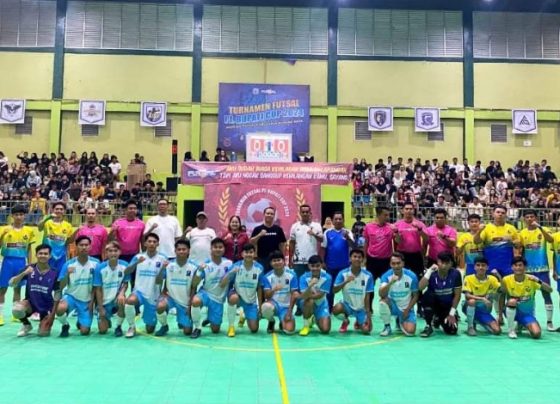 Turnamen Futsal Pj Bupati Cup 2024 di GOR Tana Malai Tolung Lingu Puruk Cahu, Sabtu malam, 13 Juli 2024.