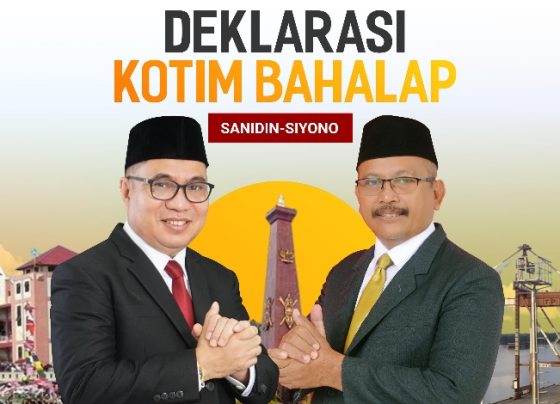 Poster Deklarasi Kotim Bahalap pasangan bakal calon Sanidin dan Siyono.