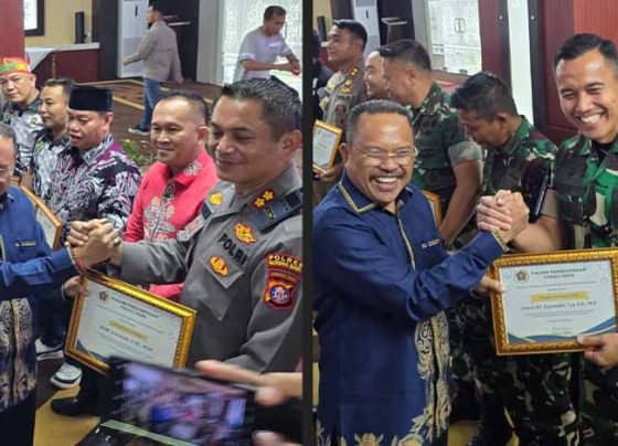 Dandim Muara Teweh dan Kapolres Mura Terima Penghargaan dari PWI Kalteng