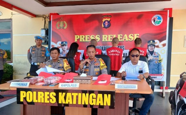 Konferensi pers pengungkapan kasus narkoba Polres Katingan, Selasa, 10 September 2024